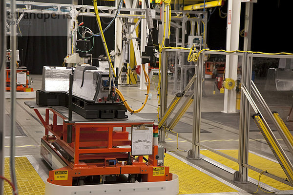 'Die Fertigungsanlage zur Herstellung von Lithium-Ionen-Batterien für das neue Elektro-Auto Chevrolet Volt von General Motors