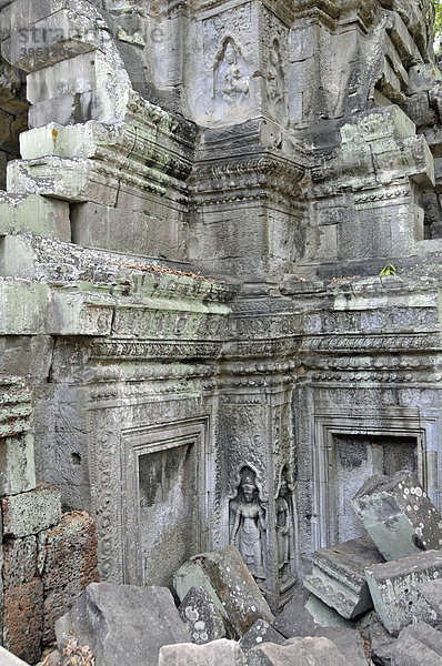 Die Ruinen der Tempelanlage von Ta Prohm  Angkor Thom  Welterbe der UNESCO  Siem Reap  Kambodscha  Asien