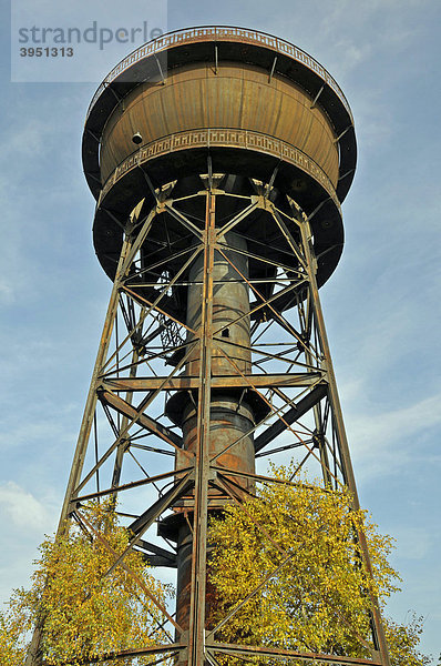 Historischer Wasserturm Süd  stillgelegter Rangierbahnhof Duisburg-Wedau  eine Industriebrache im Ruhrgebiet  Nordrhein-Westfalen  Deutschland  Europa