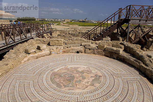 Kourion Ausgrabungsstätte  Mosaik  Limassol  Zypern  Griechenland  Europa