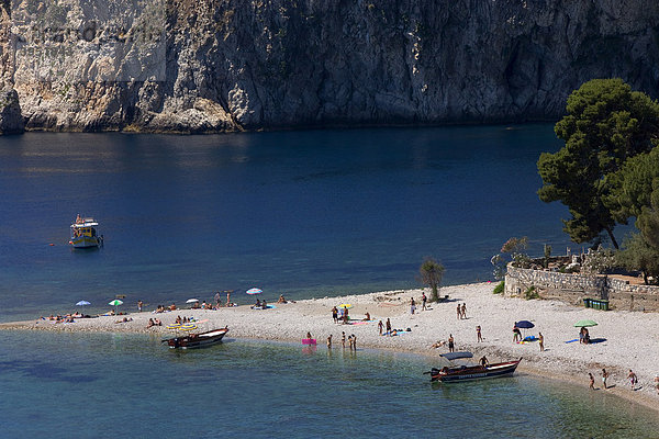 Isole Bella  Strand von Taormina  Provinz Messina  Sizilien  Italien  Europa