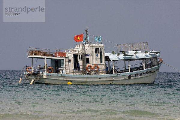 Ausflugsboot  Sao Beach  Phu Quoc Island  Vietnam  Asien