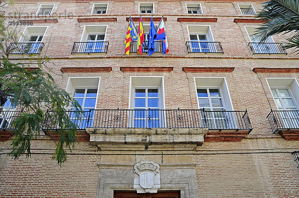 Fassade  Palacio de Pineda  internationale Universität Menendez Pelayo  Schule  Plaza del Carmen  Barrio del Carmen  Stadtviertel  Valencia  Spanien  Europa