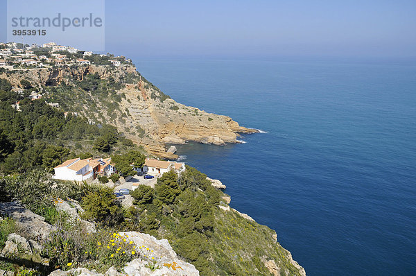 Steile Küste  Mittelmeer  Cabo de la Nao  Küstenlandschaft  Naturreservat  Javea  Costa Blanca  Alicante  Spanien  Europa