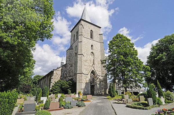 Friedhof  Stiftskirche St Peter und Paul  Kirche  Ober Marsberg  Marsberg  Sauerland  Nordrhein-Westfalen  Deutschland  Europa