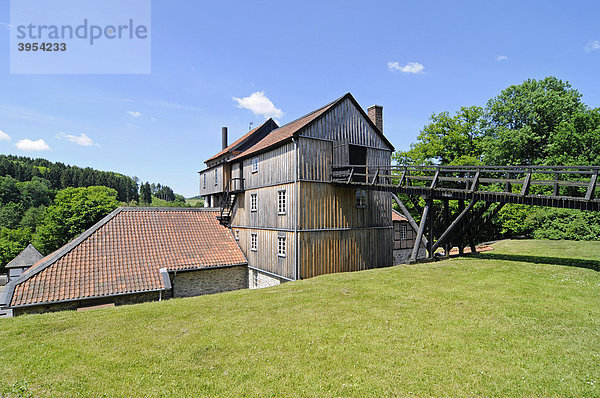 Luisenhütte  Hochofenanlage  Kulturdenkmal  Naturpark Homert  Wocklum  Balve  Sauerland  Nordrhein Westfalen  Deutschland  Europa