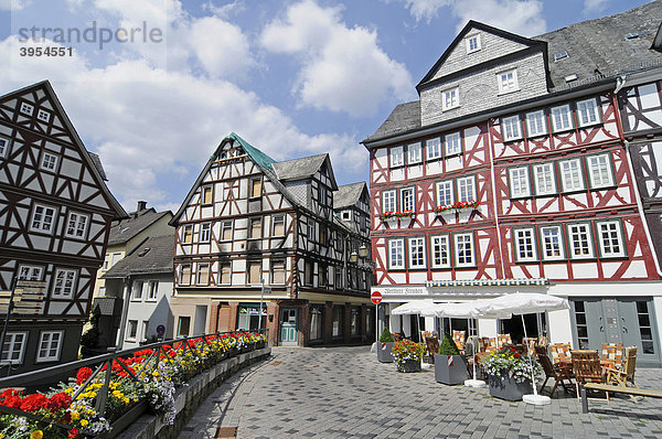 Historische Fachwerkhäuser  Kornmarkt  Altstadt  Wetzlar  Hessen  Deutschland  Europa
