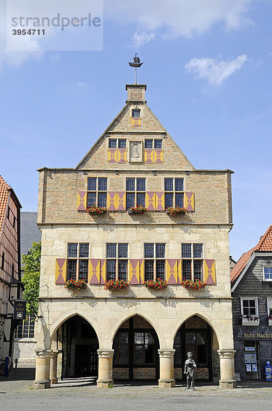 Arkaden  Rathaus  historische Altstadt  Werne  Kreis Unna  Nordrhein-Westfalen  Deutschland  Europa