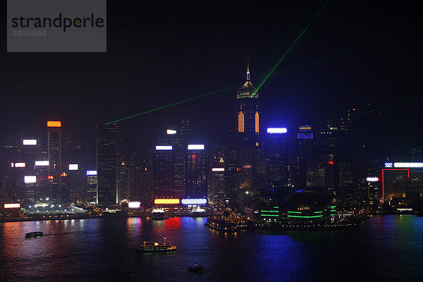 Lasershow  Hong Kong Island  Hongkong  China  Asien