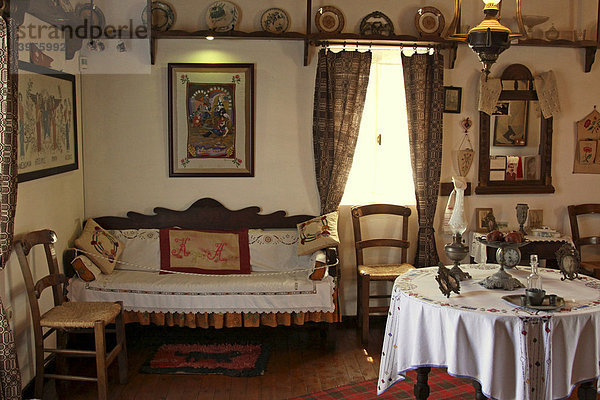 Zimmer  Freilichtmuseum Lychnostatis  Heimatmuseum  Museum des Kretischen Traditionellen Lebens  Chersonissos  Kreta  Griechenland  Europa