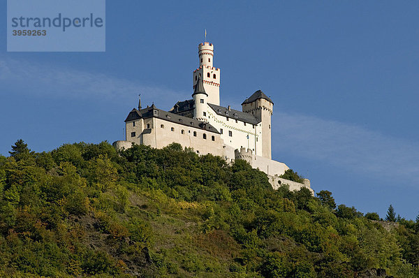 Burg Marksburg über Braubach  mittleres Rheintal  Rheinland-Pfalz  Deutschland