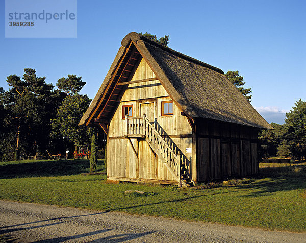 Lüneburger Heide Speicher  erbaut 1814  Schäferhof Freilichtmuseum  Neuenkirchen  Niedersachsen  Deutschland  Europa