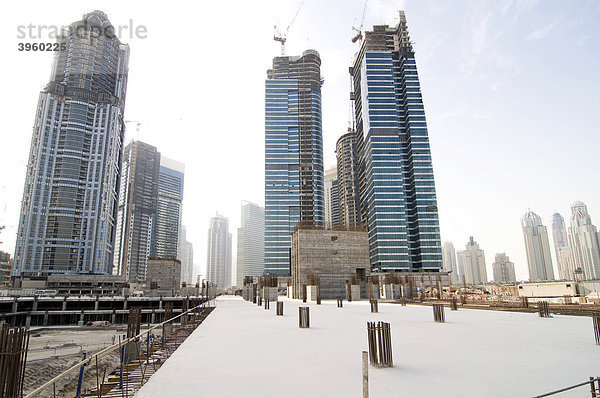 Hochhäuser im Bau  Dubai Marina  Dubai  Vereinigte Arabische Emirate  Naher Osten