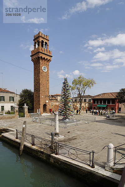 Fondamento Daniele Manin  Campanile an der Piazza Santo Stefano  Insel Isola Murano  bei Venedig  Venezia  Italien  Europa