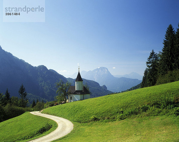 Antoniuskapelle im Kaisertal vor dem Pendling  Tirol  Österreich  Europa