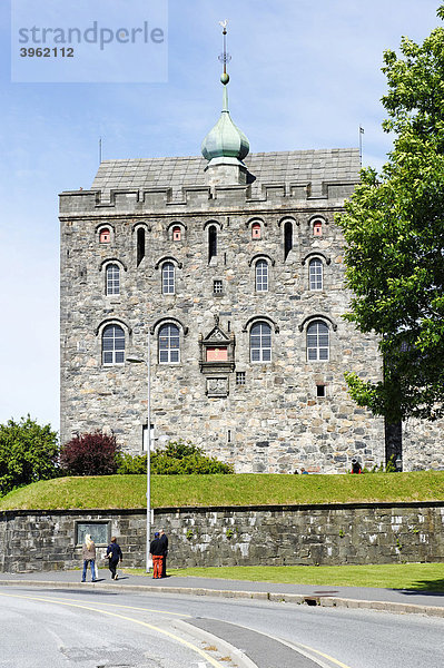 Rosenkrantztarnet  Rosenkrantz Turm  historische Festung Bergenhus  Bergen  Norwegen  Europa