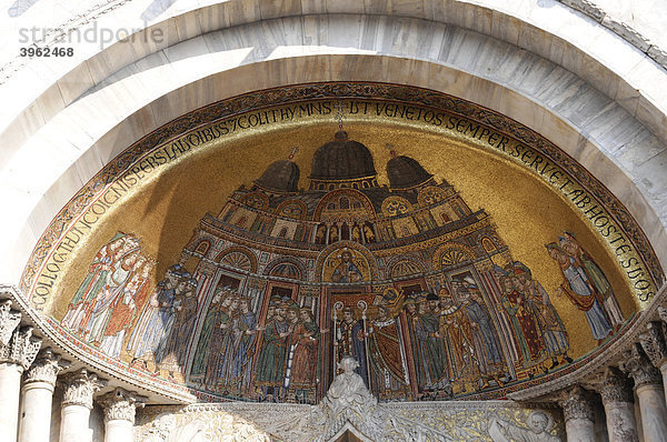 Markuskirche  Detail  Mosaik  Venedig  Venetien  Italien  Europa