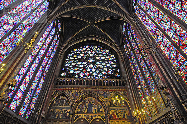 Cainte-Chapelle  Hochgotik  Innenansicht Oberkapelle  Paris  Frankreich  Europa