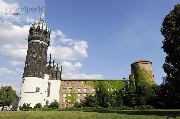 Evangelische Schlosskirche  Lutherstadt Wittenberg  Sachsen-Anhalt  Deutschland  Europa