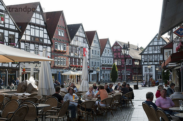 Marktplatz  historische Altstadt  Rinteln  Weserbergland  Niedersachsen  Deutschland