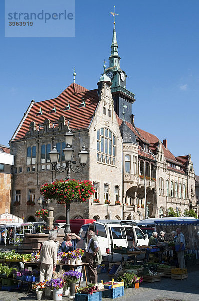 Markt  Marktplatz und Rathaus  Barock  Bückeburg  Weserbergland  Niedersachsen  Deutschland