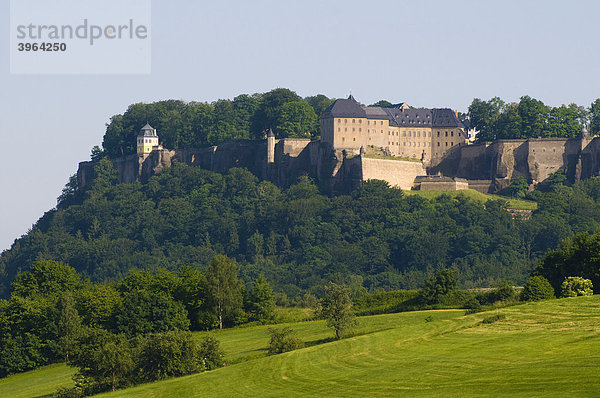 Festung Königstein  Sächsische Schweiz  Elbsandsteingebirge  Sachsen  Deutschland