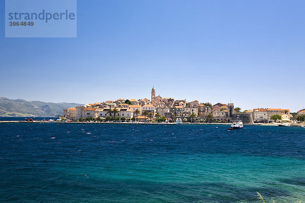 Stadtansicht Korcula  Insel Korcula  Dubrovnik Neretva  Dalmatien  Kroatien  Europa