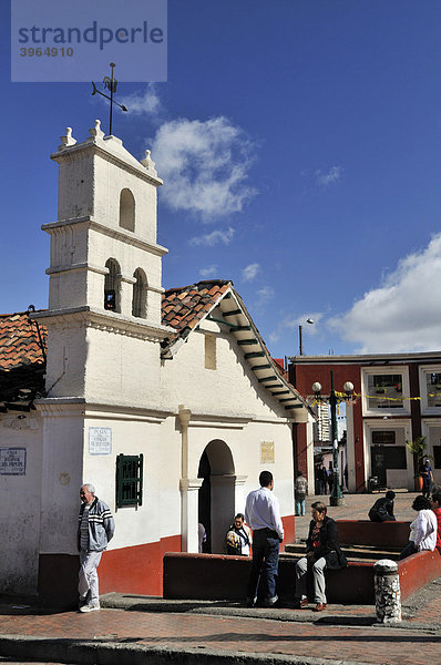Kapelle Ermita del Humilladero an der Plaza del Chorro de Quevedo  Stadtteil La Candelaria  Bogota  Kolumbien  Südamerika