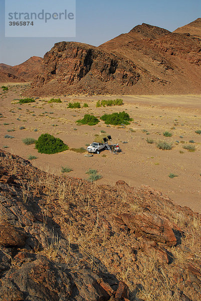 Wüstencamp im Hoanib-Flusstal  Kaokoveld  Namibia  Afrika