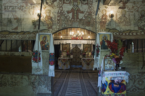 Ikonostase  Holzkirche Heiliger Paraskeva  Weltkulturerbe der Unesco  Desesti  Maramuresch  Rumänien