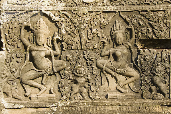 Tanzende Apsaras  Bayon-Tempel  Angkor Thom  Welterbe der UNESCO  Siem Reap  Kambodscha