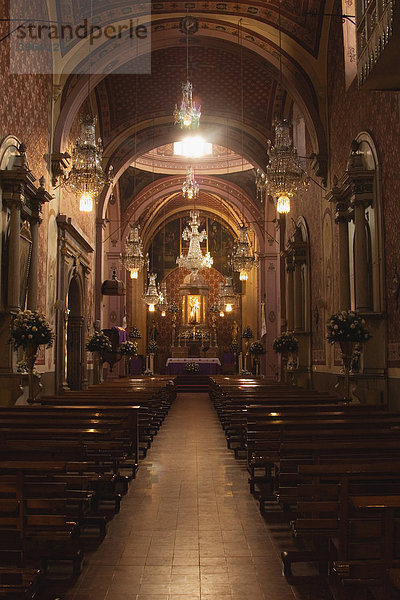 Kirche San Antonio  Innenansicht  historische Stadt Santiago de Queretaro  Welterbe der UNESCO  Provinz Queretaro  Mexiko