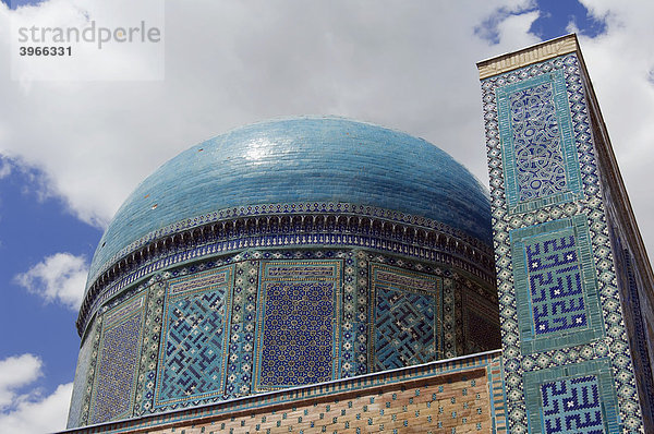Mausoleum Usta Ali  Schah-e-Sende oder Shahi Sinda Totenstadt  Samarkand  Welterbe der UNESCO  Usbekistan