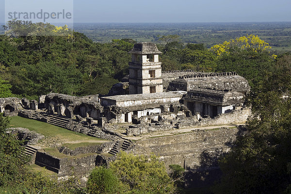 Palenque  Der Palast  Welterbe der UNESCO  Yucatan  Mexiko