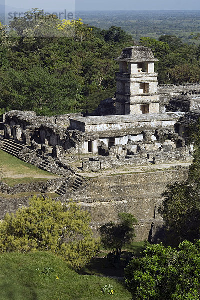 Palenque  Der Palast  Welterbe der UNESCO  Yucatan  Mexiko
