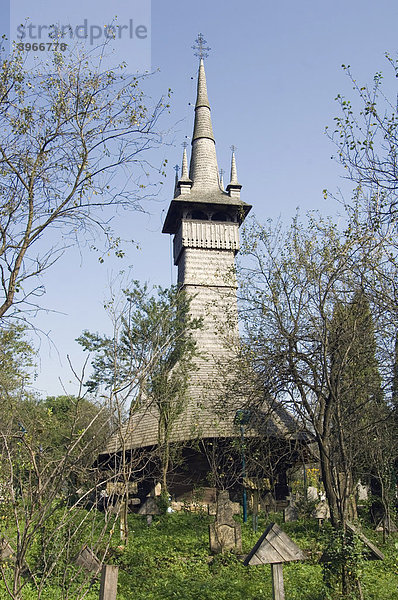 Holzkirche Die Erzengel in Rogoz  Weltkulturerbe der Unesco  Maramuresch  Rumänien