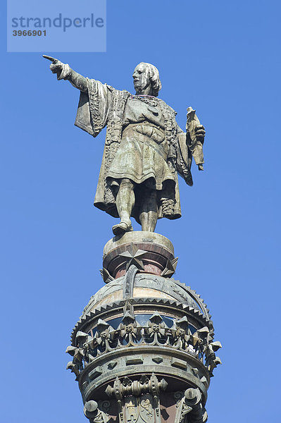 Christoph Kolumbus Denkmal  Barcelona  Katalonien  Spanien