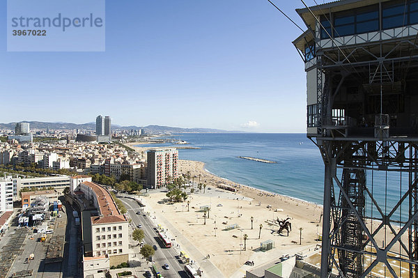 Aussicht über San Sebastia Strand  Barcelona  Katalonien  Spanien  Europa