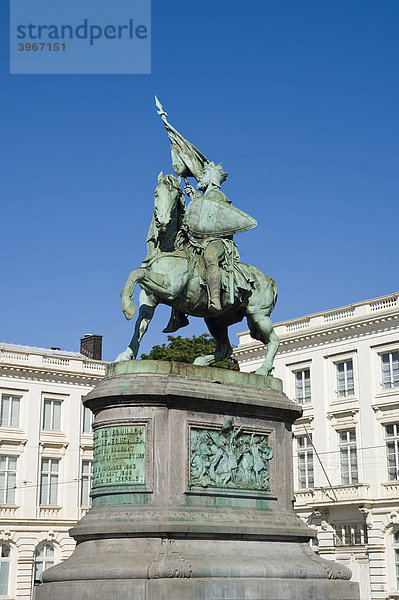 Place Royale  Godefroid de Bouillon Statue  Brüssel  Brabant  Belgien  Europa
