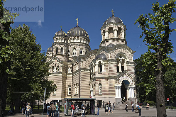 Russisch-orthodoxe Kathedrale  Christi-Geburt  Riga  Lettland  Baltikum