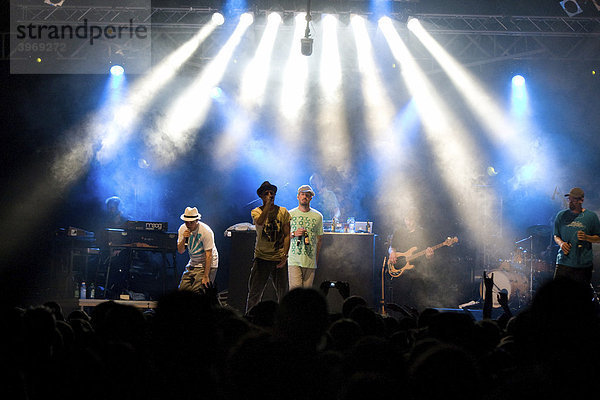 Die deutsche HipHop Band Blumentopf live beim Soundcheck  Open Air Festival in Sempach-Neuenkirch  Schweiz  Europa