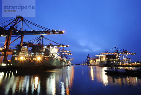 Beladen eines Containerschiffes am Eurogate  Hamburg  Deutschland  Europa