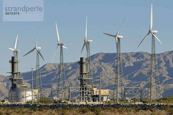 Windkraftanlage  Coachella Valley  Palm Springs  Kalifornien  USA