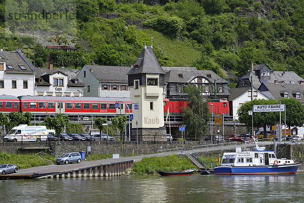 Pegelturm in Kaub am Rhein  Rheinland-Pfalz  Deutschland  Europa