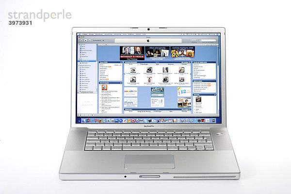 Apple iTunes  MacBook Pro Monitor  Symbolbild Online-Shopping Musik