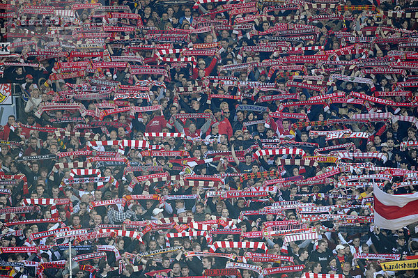 Fanblock VfB Stuttgart  Mercedes-Benz Arena  Stuttgart  Baden-Württemberg  Deutschland  Europa