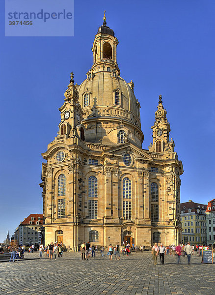 Frauenkirche am Neumarkt  Dresden  Freistaat Sachsen  Deutschland  Europa