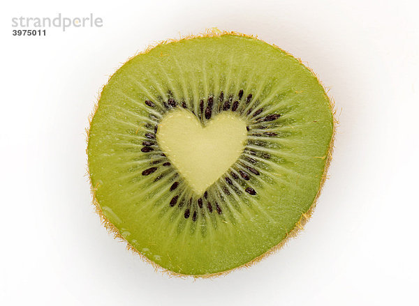 Kiwi (Actinidia deliciosa)  Kiwifrucht  Strahlengriffel in Herzform