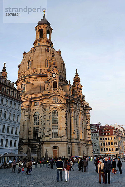 Frauenkirche im Abendlicht  Dresden  Sachsen  Deutschland  Europa
