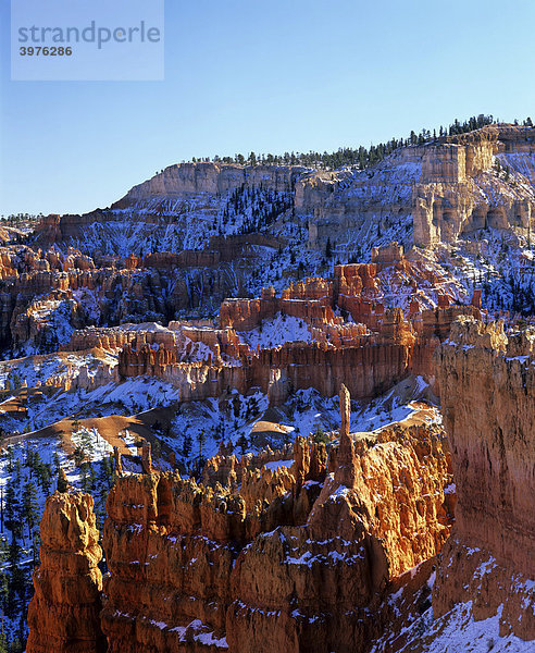 Bryce-Canyon-Nationalpark  Erosionsformen  Neuschnee  Utah  USA